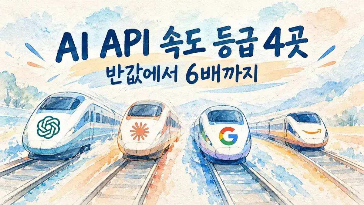 AI API 속도 등급 4곳 반값에서 6배까지