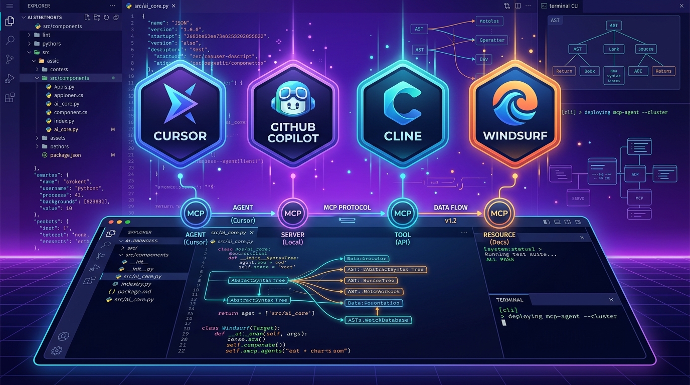 Vergleich der führenden AI-Coding-Agents im Juli 2026: Cursor, GitHub Copilot, Cline, Windsurf