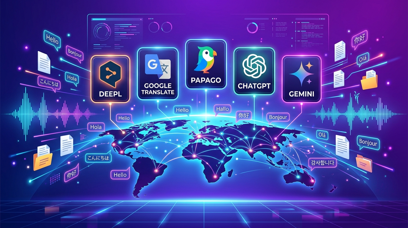 Comparativa de traductores de IA 2026: DeepL, Google Translate, Papago, ChatGPT y Gemini