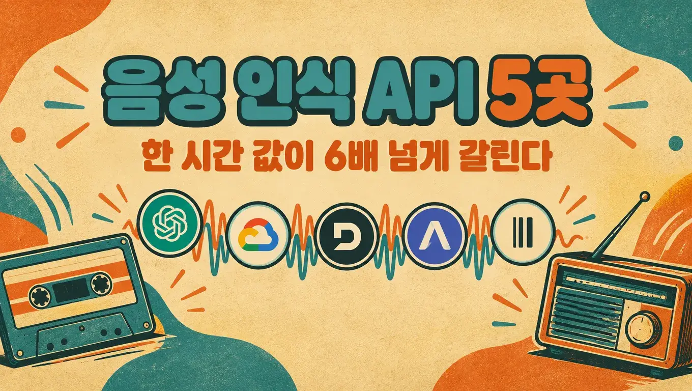 음성 인식 API 5곳 한 시간 값이 6배 넘게 갈린다