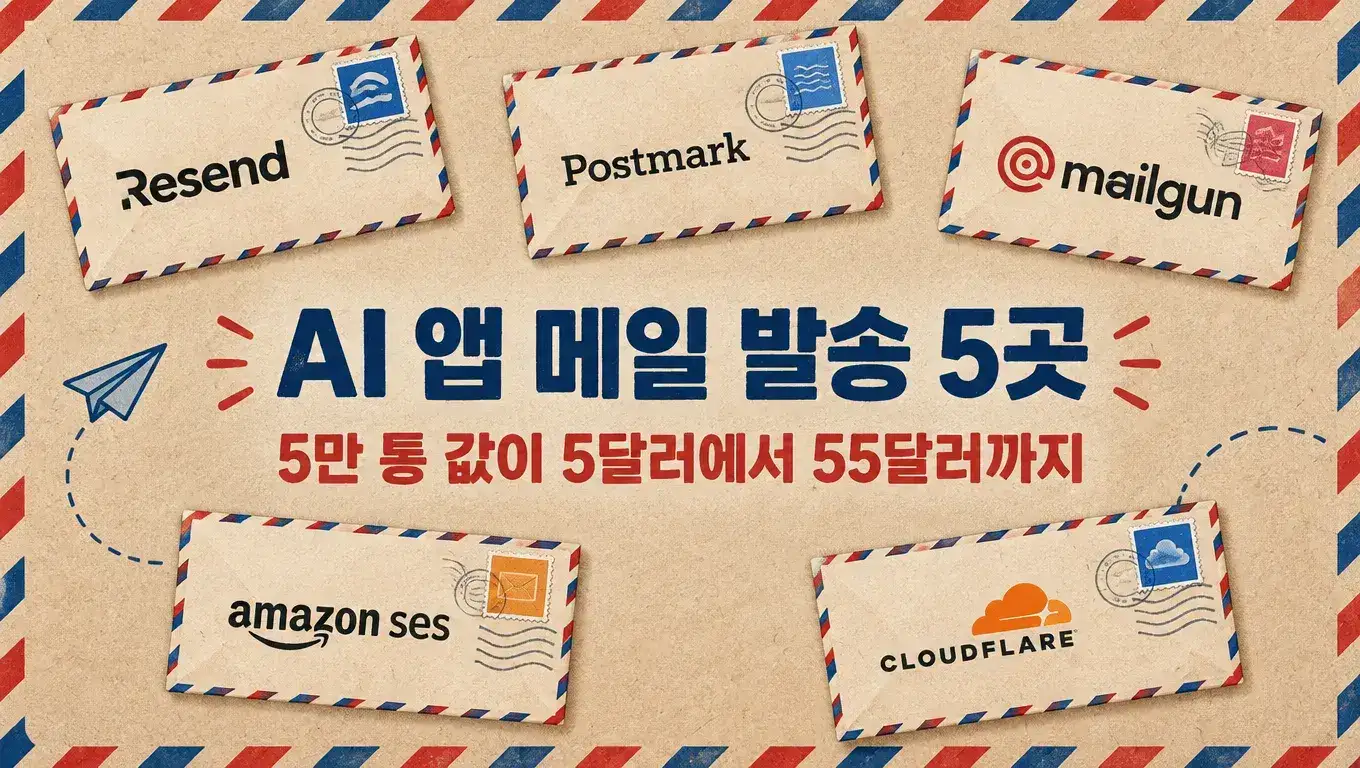 AI 앱 메일 발송 5곳 5만 통 값이 5달러에서 55달러까지