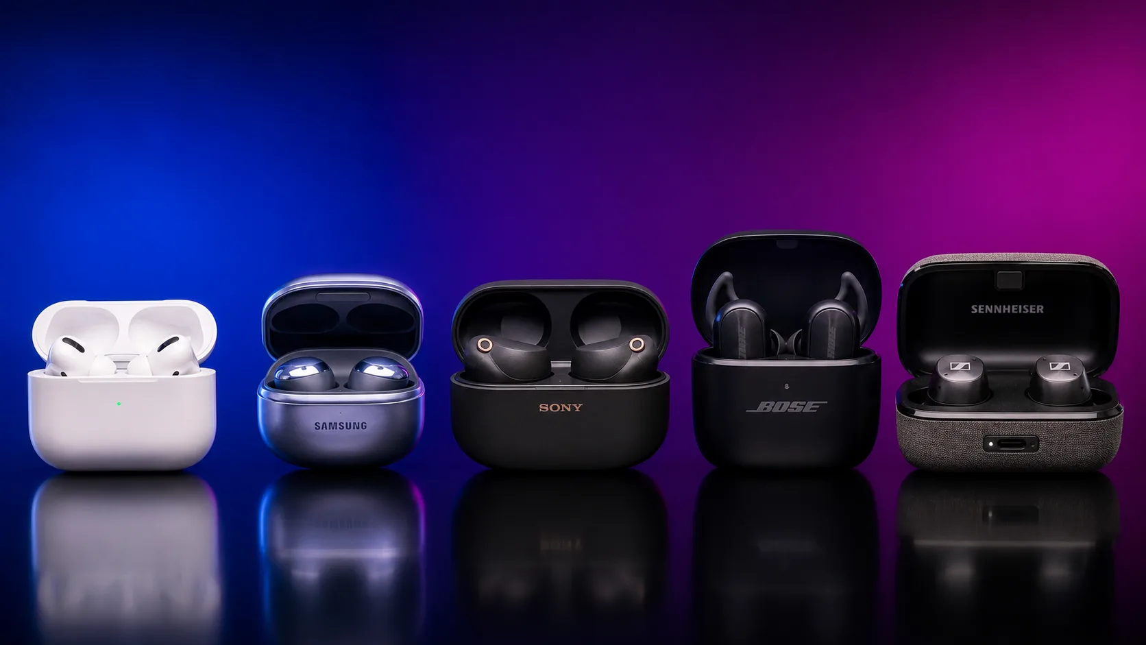 Kabellose In-Ear-Kopfhörer 2026 im Vergleich: AirPods Pro 3, Galaxy Buds4 Pro, Sony WF-1000XM6, Bose QC Ultra und Sennheiser MTW4